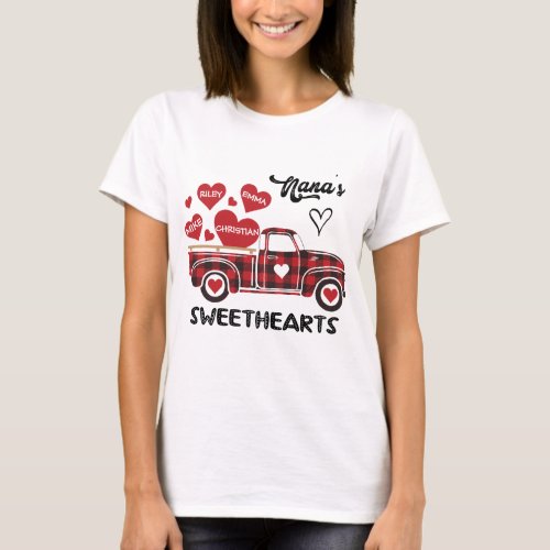 Nanas Sweethearts Truck Personalized Grandma T_Shirt
