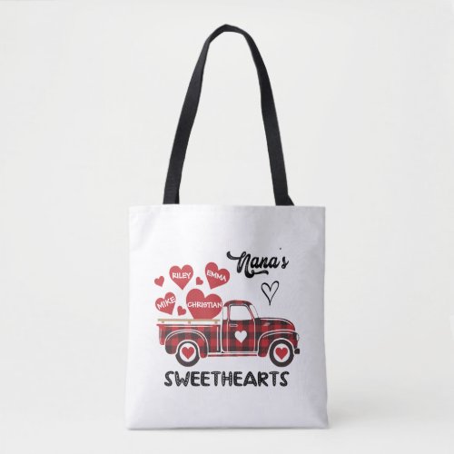 Nanas Sweethearts Truck Personalized Grandma Tote Bag