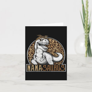Nanasaurus Dinosaur Nana Leopard Shirt Card