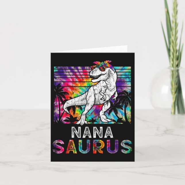 Nanasaurus Dinosaur Nana Saurus Family Matching Ti Card (Front)