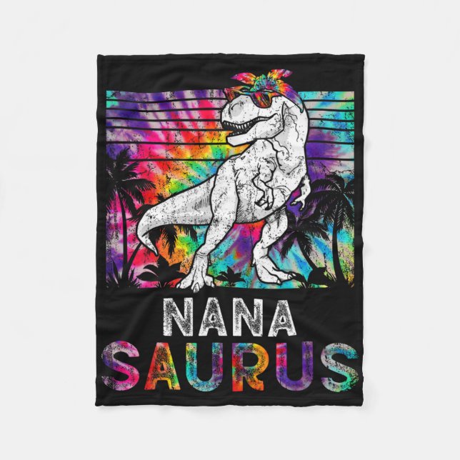 Nanasaurus Dinosaur Nana Saurus Family Matching Ti Fleece Blanket (Front)