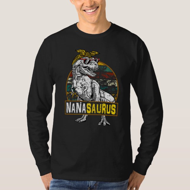 Nanasaurus Leopard Rex Dinosaur Nana Saurus Mother T-Shirt (Front)