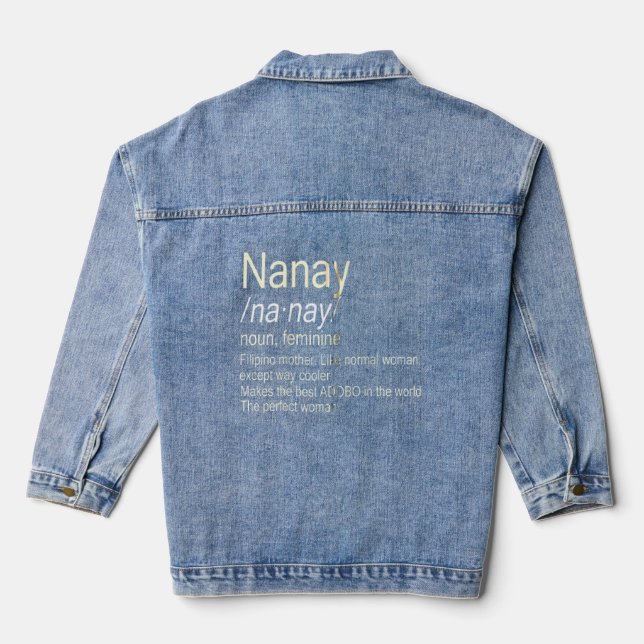 Nanay Filipino Mom  Denim Jacket (Back)
