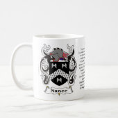 Nance, the Origin, the Meaning and the Crest on a Coffee Mug (Left)