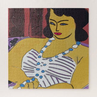 Nancy Abstract Summer Throw Pillow Jigsaw Puzzle