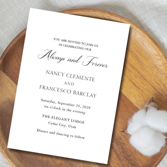 Nancy Black and White Modern Wedding Invitation (Creator Uploaded)