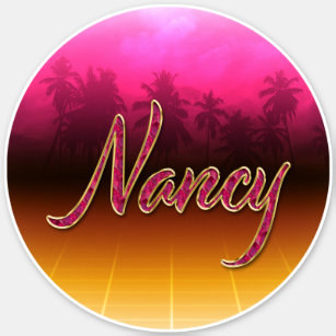 Nancy First Name golden pink Sticker