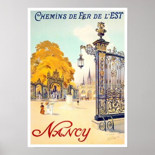 Nancy France vintage travel Poster