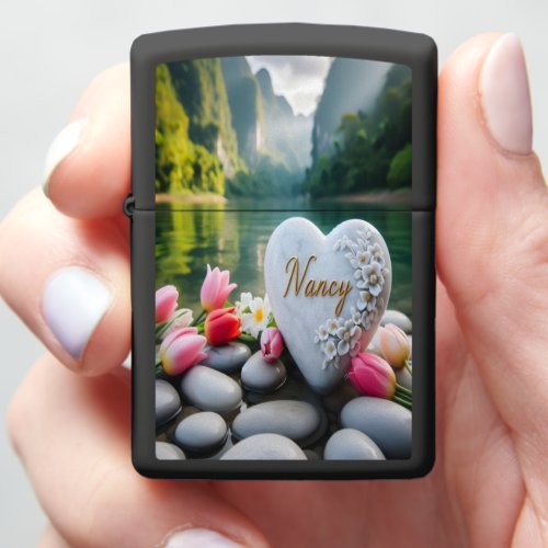 Nancy  Heartfelt Remembrance by the River Zippo Lighter