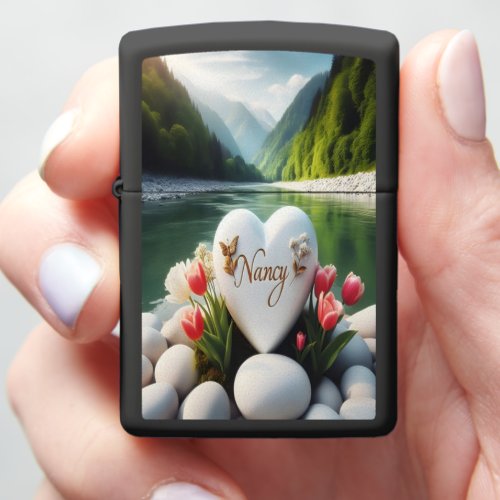 Nancy Heartfelt Tribute by the River Zippo Lighter