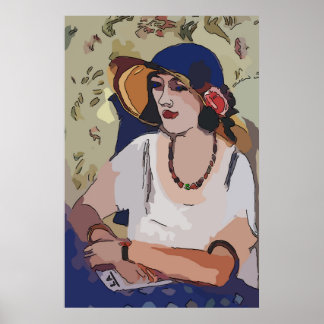 Nancy in Hat, Matisse Style Poster