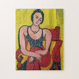 Nancy in Red Chair 2 Jigsaw Puzzle