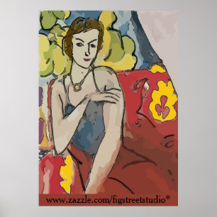 Nancy In Red Chair, add text, Poster