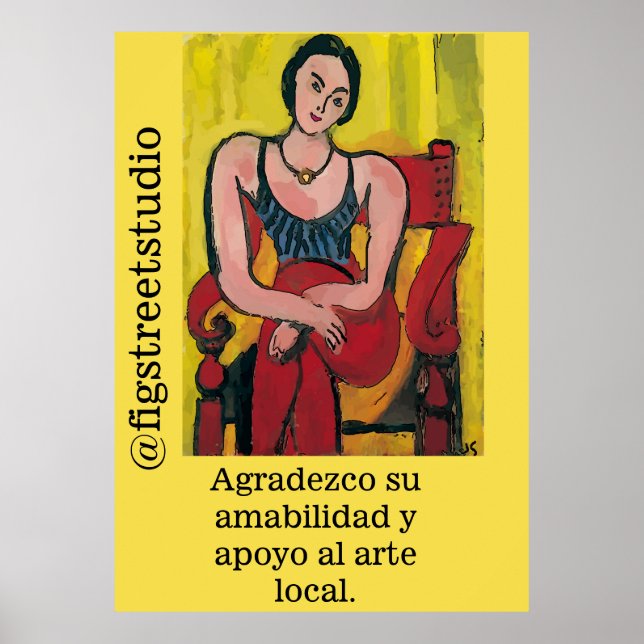 Nancy In Red Chair Thanks, edit text Poster (Front)