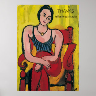 Nancy In Red Chair,THANKS, edit text Poster