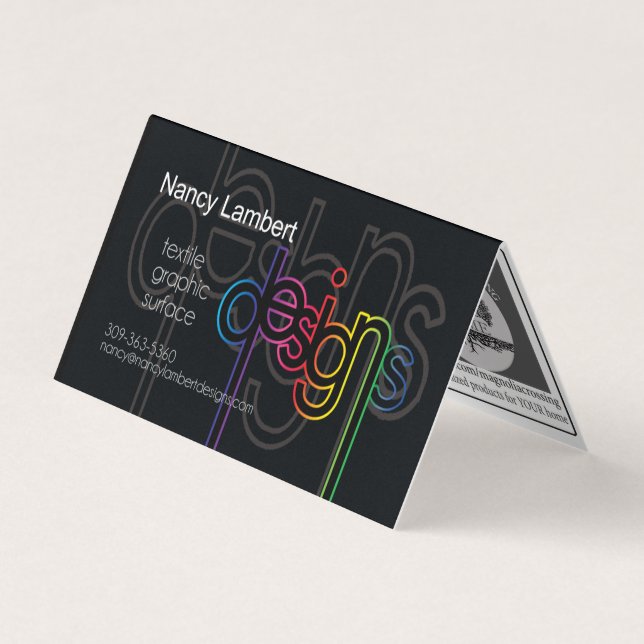 Nancy Lambert Design Custom Folded Business Card (Front)