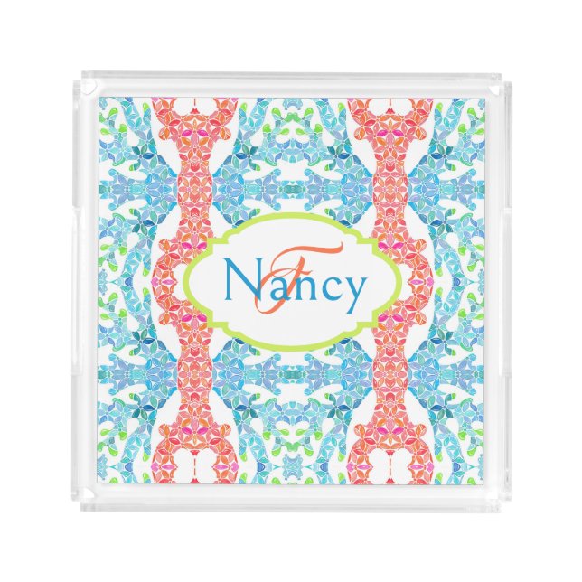 Nancy Mosaic Acrylic Tray (Front)