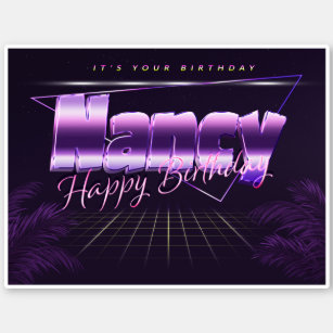 Nancy Name First name lila retro Sticker Birthday