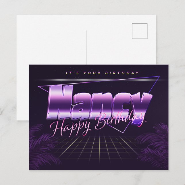 Nancy Name first name lilac postcard birthday (Front/Back)