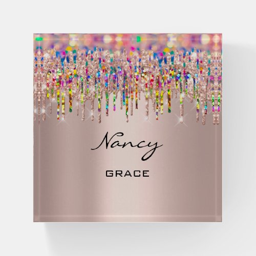 Nancy NAME MEANING Holograph Gift VIP Rose Grace Paperweight