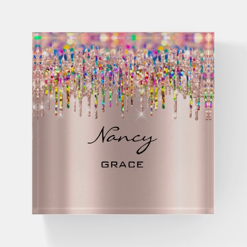 Nancy NAME MEANING Holograph Gift VIP Rose Grace Paperweight