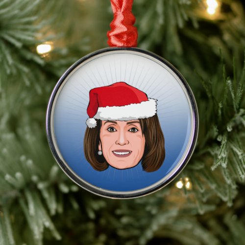 NANCY PELOSI Christmas Metal Ornament