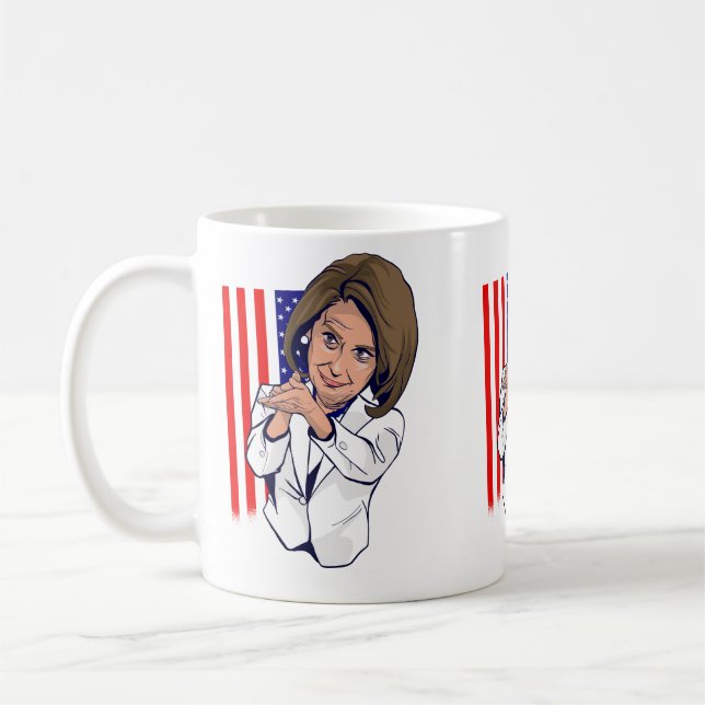 Nancy Pelosi clapping meme Coffee Mug (Left)