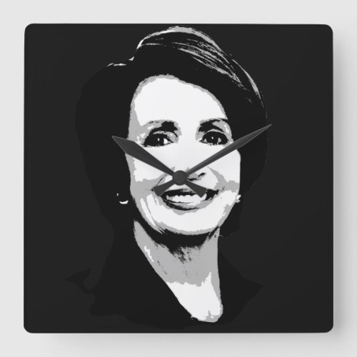 Nancy Pelosi Face Square Wall Clock