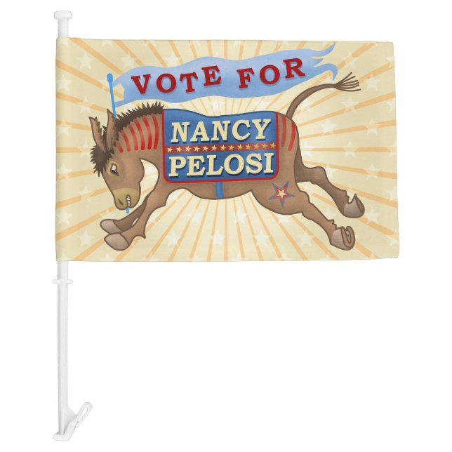 Nancy Pelosi for President 2020 Democrat Donkey Car Flag (Front)