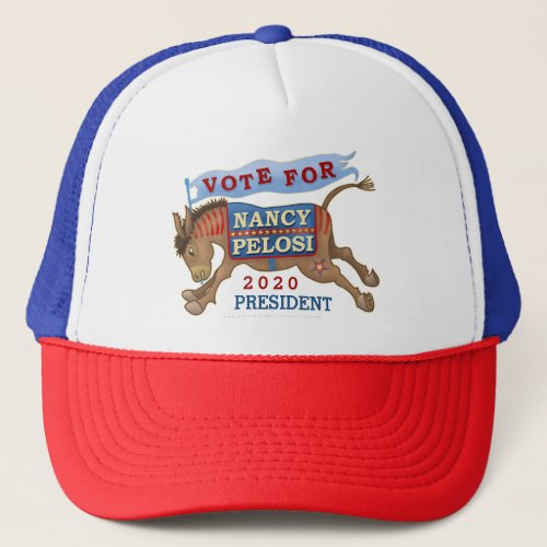 Nancy Pelosi for President 2020 Democrat Donkey Trucker Hat