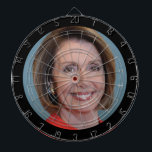 Nancy Pelosi Official Portrait Dart Board<br><div class="desc">This dart board will certainly spark up the party,  and may lead to some political "discussions",  but is fun anyway! It features the official Congressional portrait of Congresswoman Nancy Pelosi within a black circle frame.</div>