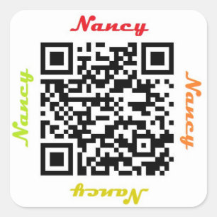 Nancy QR Code Personalized NAME Sticker