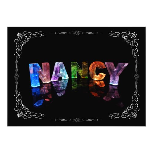 Nancy  _ The Name Nancy in 3D Lights Photograph Photo Print