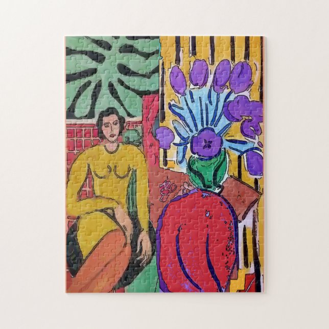 Nancy with Purple Flowers Jigsaw Puzzle (Vertical)