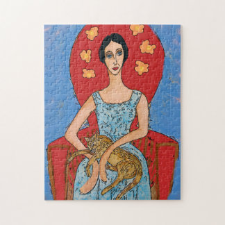 Nancy with Sitting Cat Jigsaw Puzzle