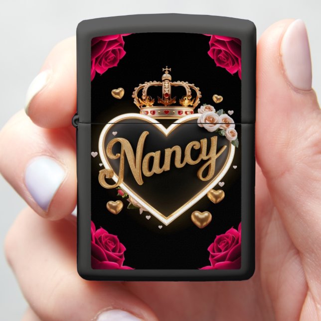 Nancy's Golden Heart Zippo Lighter (In Hand)
