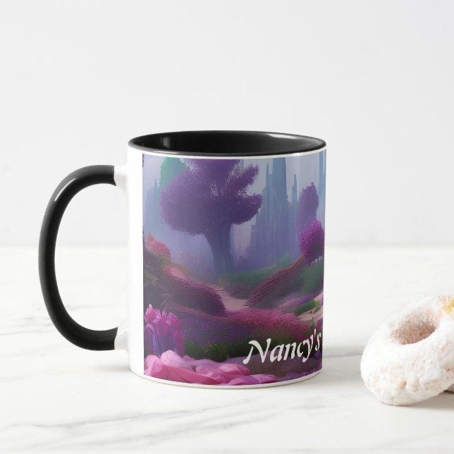 Nancy's Morning Tea Personalized Customizable Mug (With Donut)