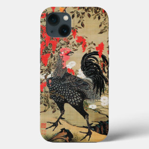 Nandina and Rooster Illustration by Ito Jakuchu iPhone 13 Case