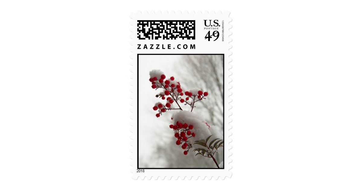 nandina snow postage | Zazzle