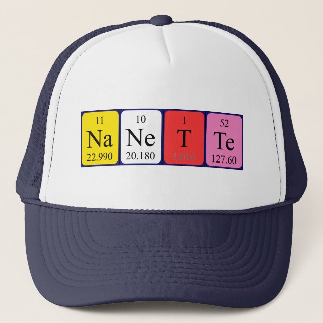 Nanette periodic table name hat (Front)