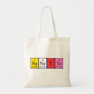 Nanette periodic table name tote bag