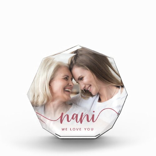 Nani We Love You  Grandma Script Overlay Photo Block