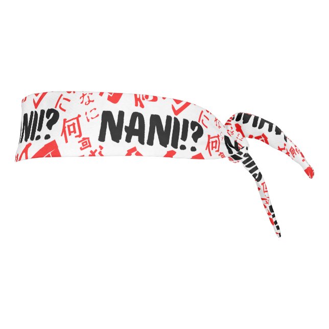 Nani with Japanese Kanji and Hiragana Letters Tie Headband (Rotate 90)
