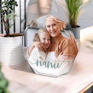 Nanie Grandma Script Overlay Photo Block