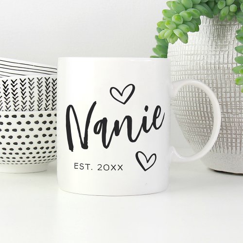 Nanie Year Established Grandma Coffee Mug