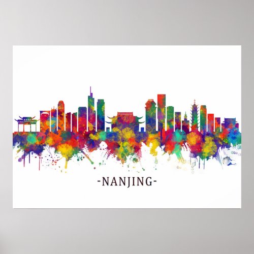 Nanjing China Skyline Poster