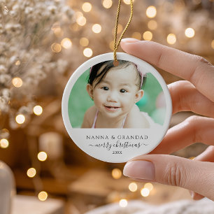 Nanna & Grandad Grandchildren Photo Christmas Ornament