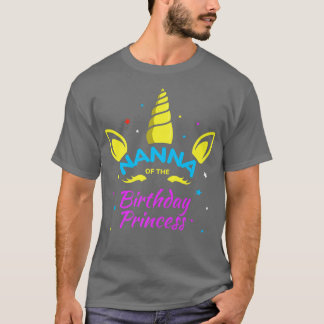 Nanna of the Birthday Princess Bday Unicorn Grandm T-Shirt