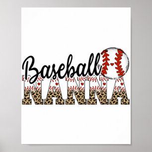 Nanna Women Ballpark Nanna Baseball Mom Mothers Da Poster