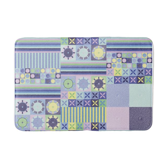 Nanna's Pretty Faux Knit Crochet Blanket Pattern Bath Mat (Front)